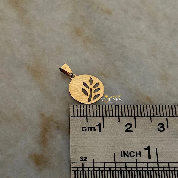 تصویر دوم آویز گندم مینیمال طلا لیزری